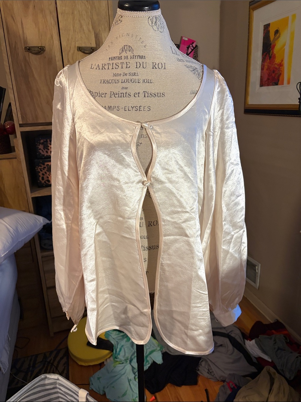 Bubish Silky Cream Long-Sleeve Penelope Blouse - 4